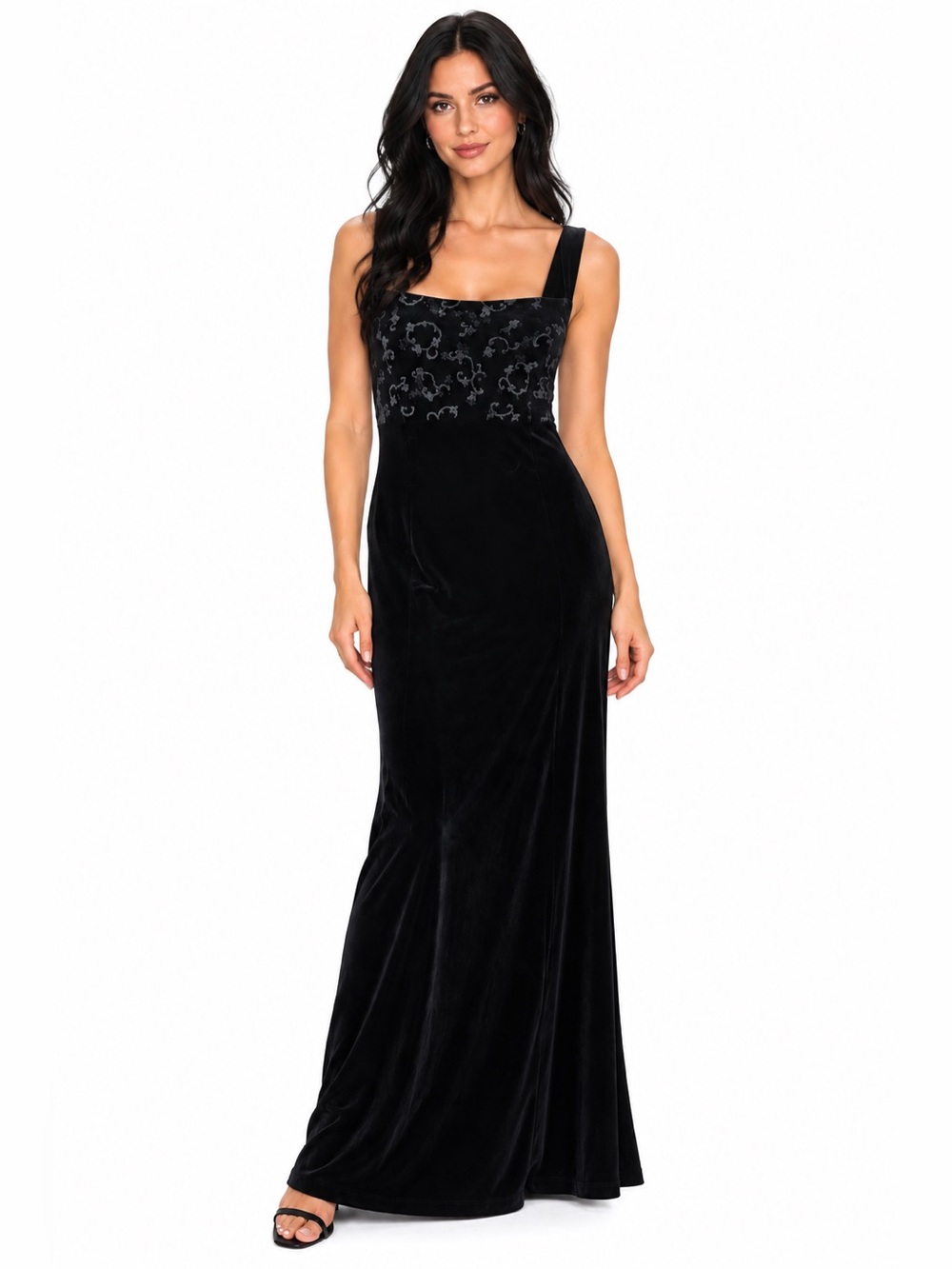 CDC Black Embellished Velvet WhimsiGoth Classic Dress size 12